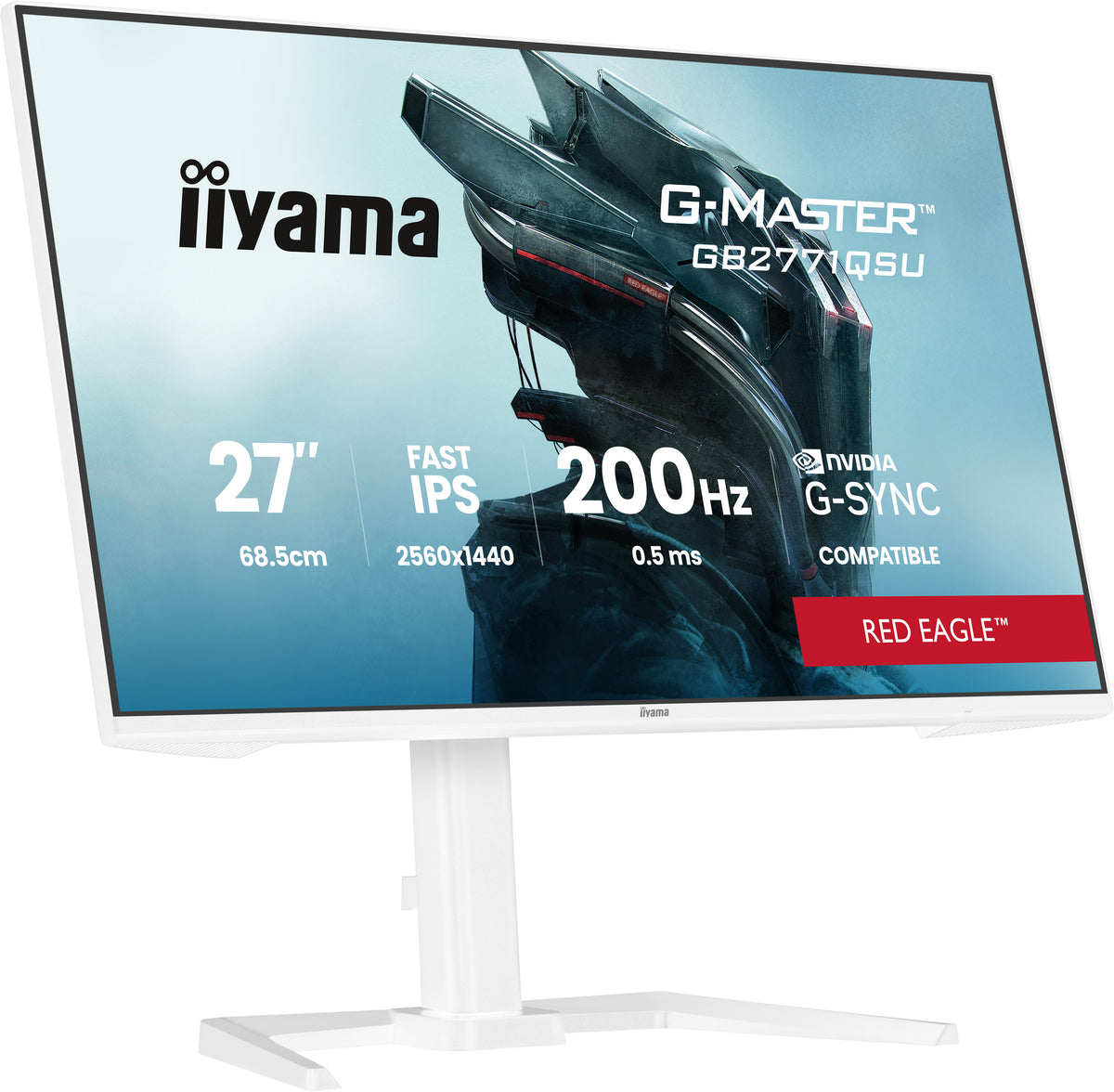 iiyama G-MASTER GB2771QSU-W1 écran plat de PC 68,6 cm (27") 2560 x 1440 pixels Wide Quad HD LCD Blanc