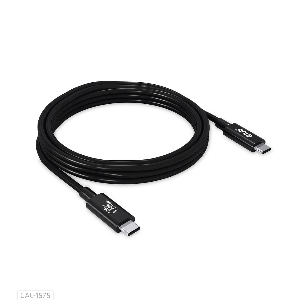 CLUB3D CAC-1575 Câble USB-C vers USB-C USB4 Gen 2x2, 2m, 20 Gbit/s, 240W, Noir
