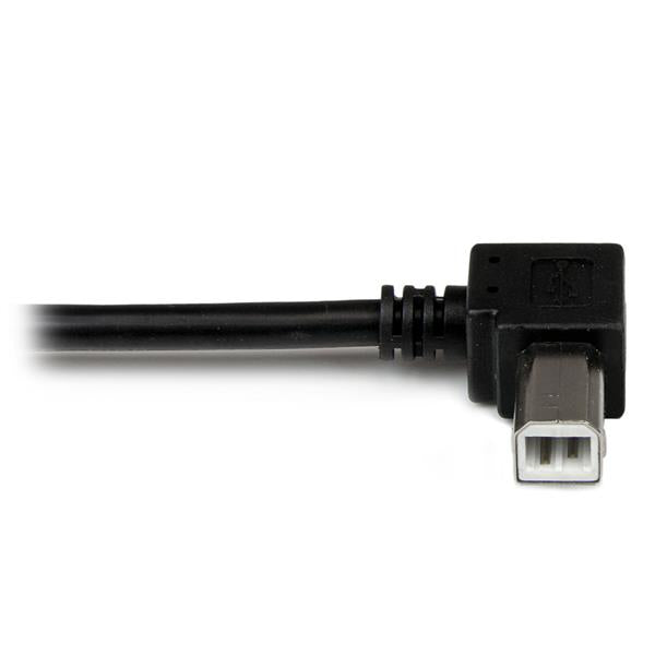 StarTech.com Câble USB 2.0 A vers USB B Coudé à Gauche Mâle/Mâle pour Imprimante, 3 m, Noir