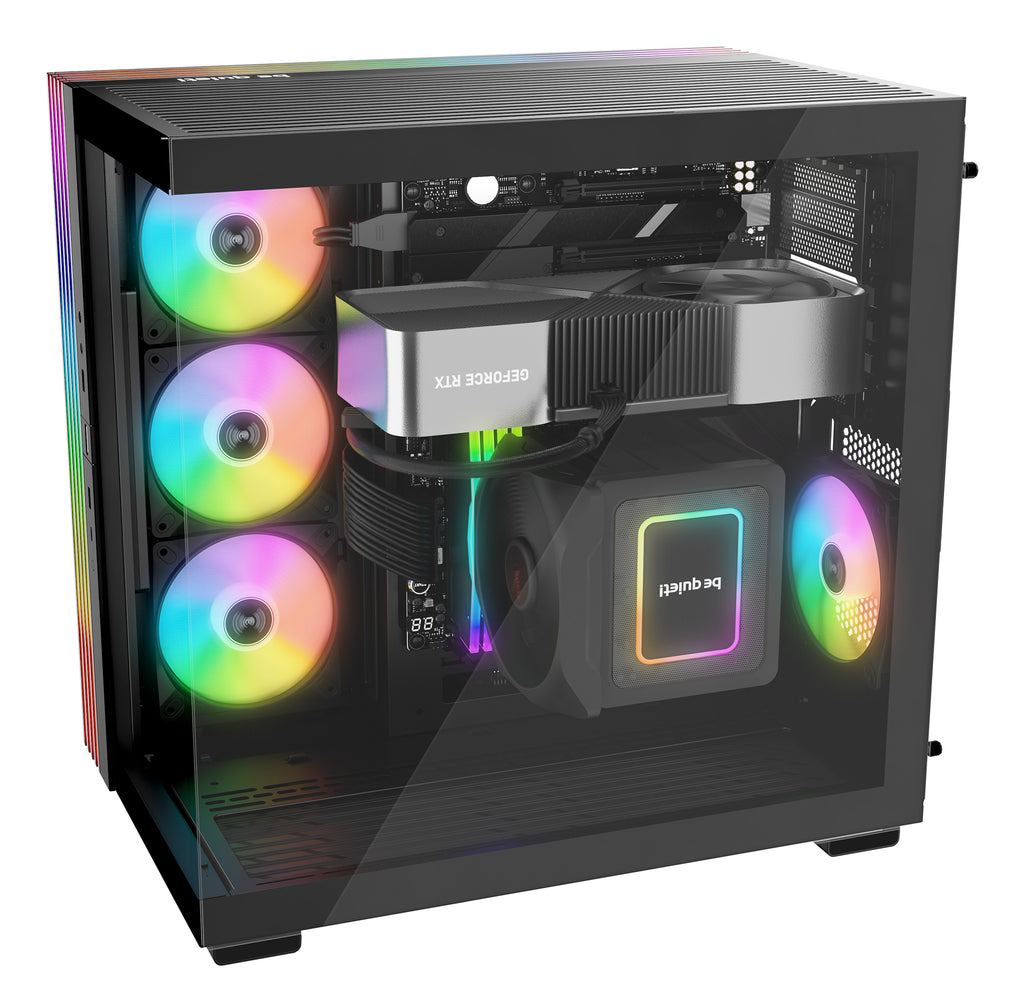 be quiet! Light Base 600 DX Noir | Boîtier PC ARGB vitré, Mini ITX / Micro ATX / ATX