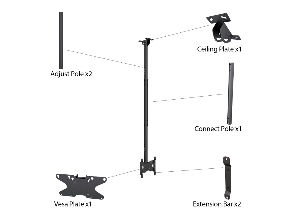 Support de Montage pour Écrans 81,3 cm (32") Noir, Modèle 5453
