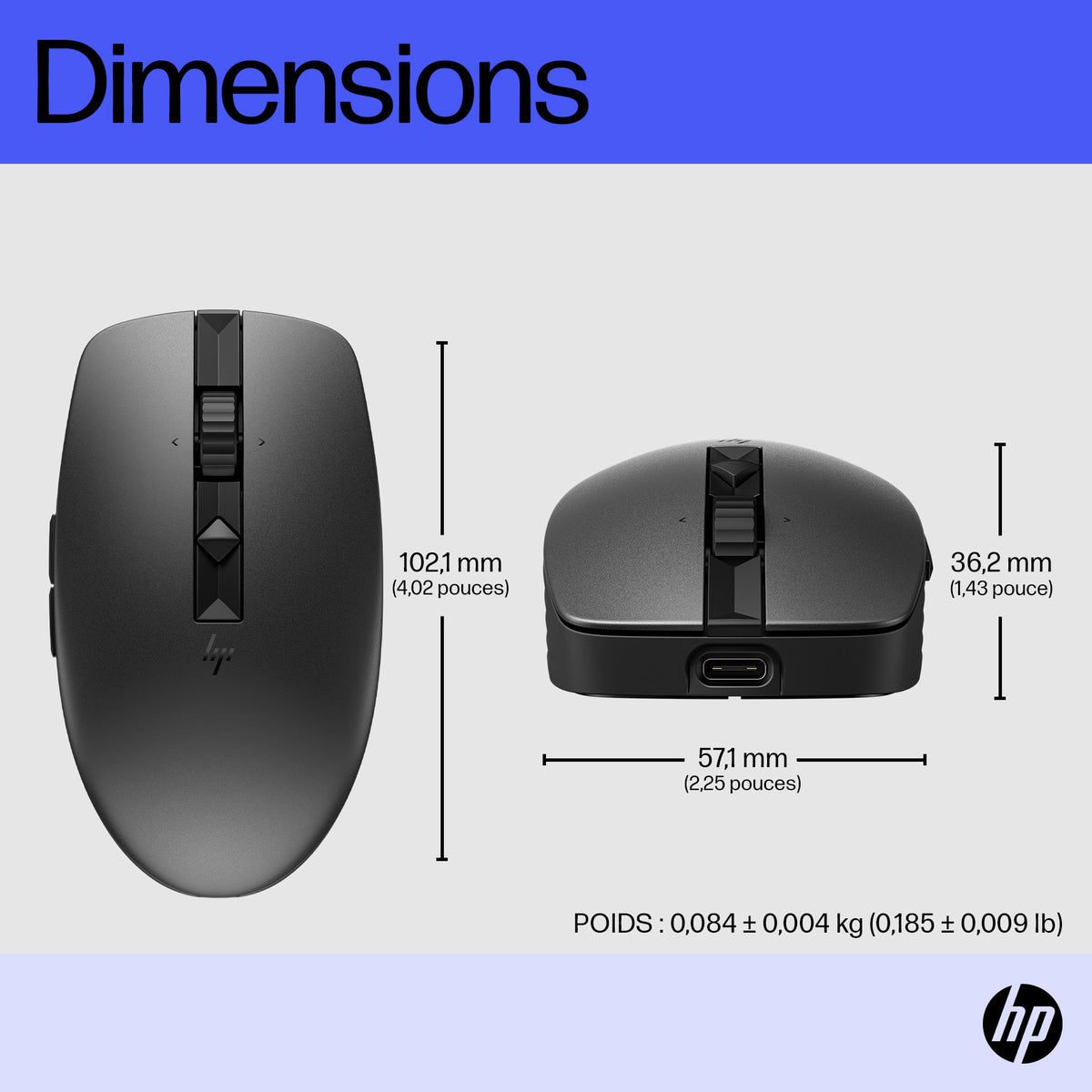 HP Souris Multi-périphériques Rechargeable 715