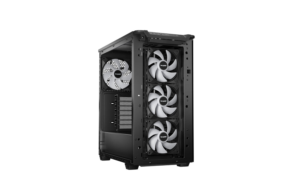 be quiet! Pure Base 501 Noir | Boîtier PC vitré, Mini ATX / Micro ATX / ATX, 4 ventilateurs Light Wings LX PWM, ARGB