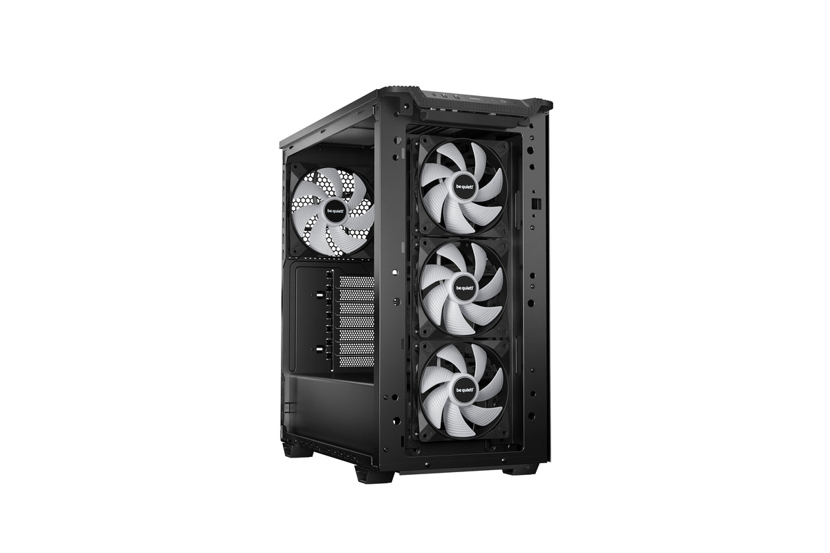 be quiet! Pure Base 501 Noir | Boîtier PC vitré, Mini ATX / Micro ATX / ATX, 4 ventilateurs Light Wings LX PWM, ARGB