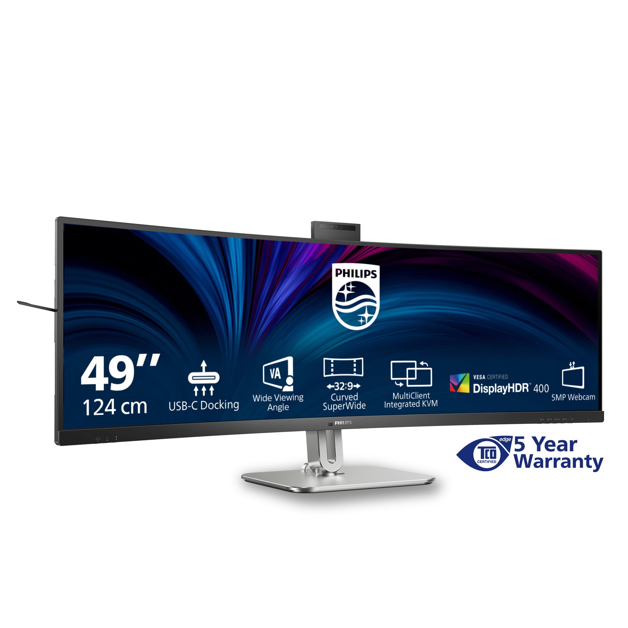 Philips 5000 series 49B2U5900CH/00 écran plat de PC 124 cm (48.8") 5120 x 1440 pixels Dual QHD LCD Noir