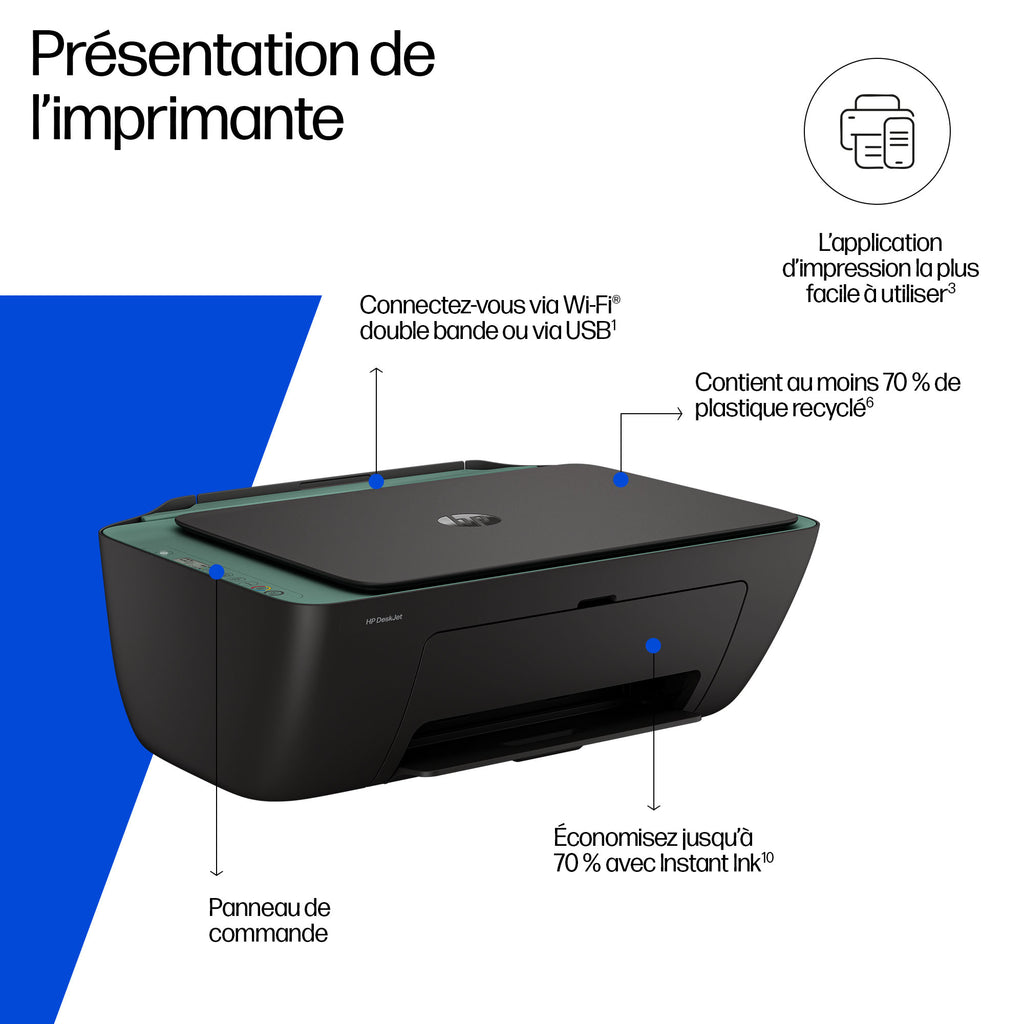 HP DeskJet 2923 Sans fil All-in-One Couleur Imprimante, Instant Ink