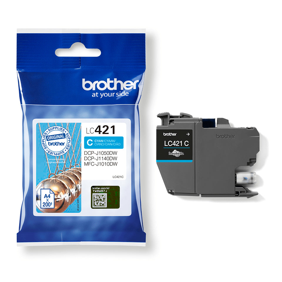Brother LC421C Cartouche d'encre Originale, Cyan