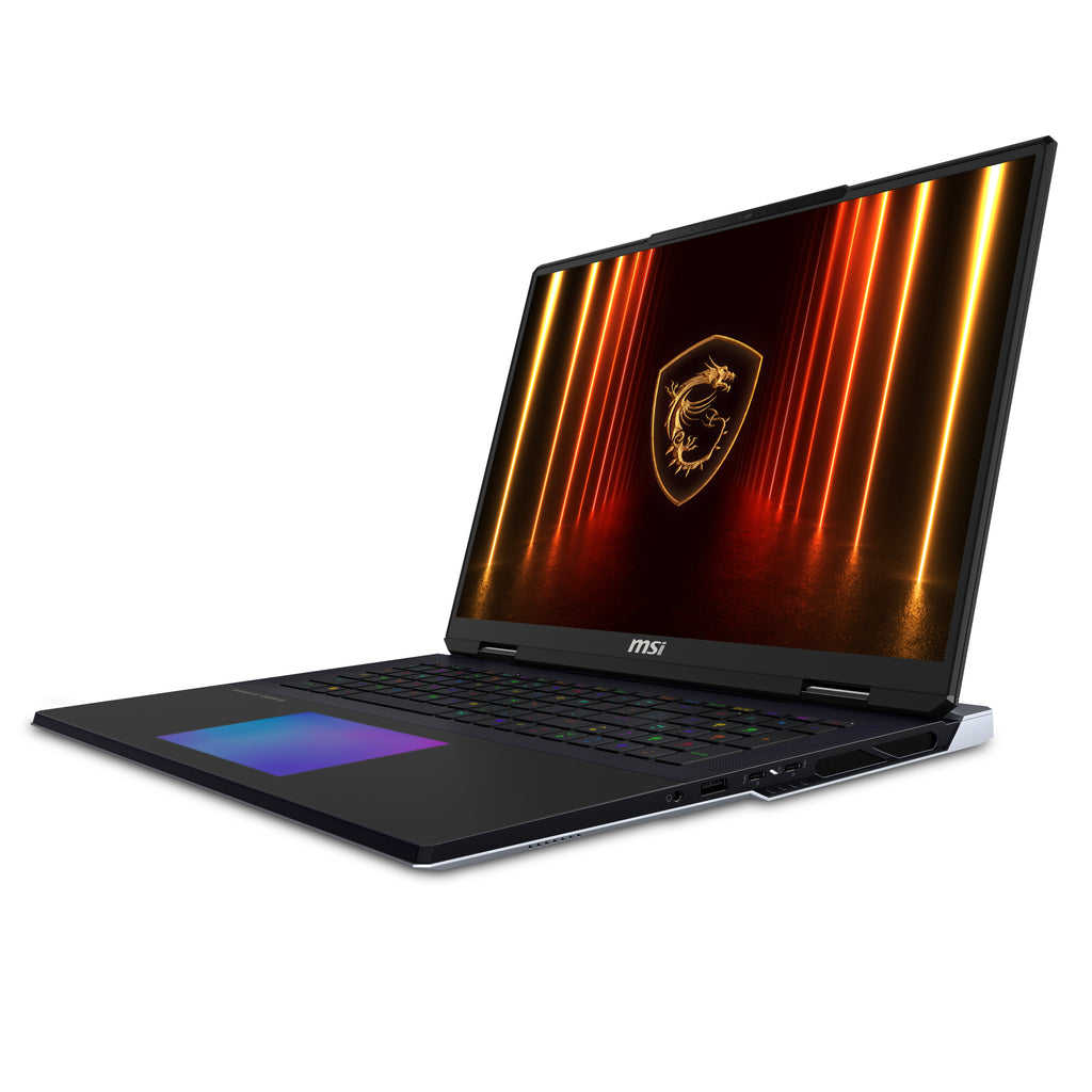 MSI Titan 18 HX AI A2XWJG-656 Intel Core Ultra 9 285HX Ordinateur portable 45,7 cm (18") UHD+ 64 Go DDR5-SDRAM 6 To SSD NVIDIA GeForce RTX 5090 Wi-Fi 7 (802.11be) Windows 11 Pro Noir