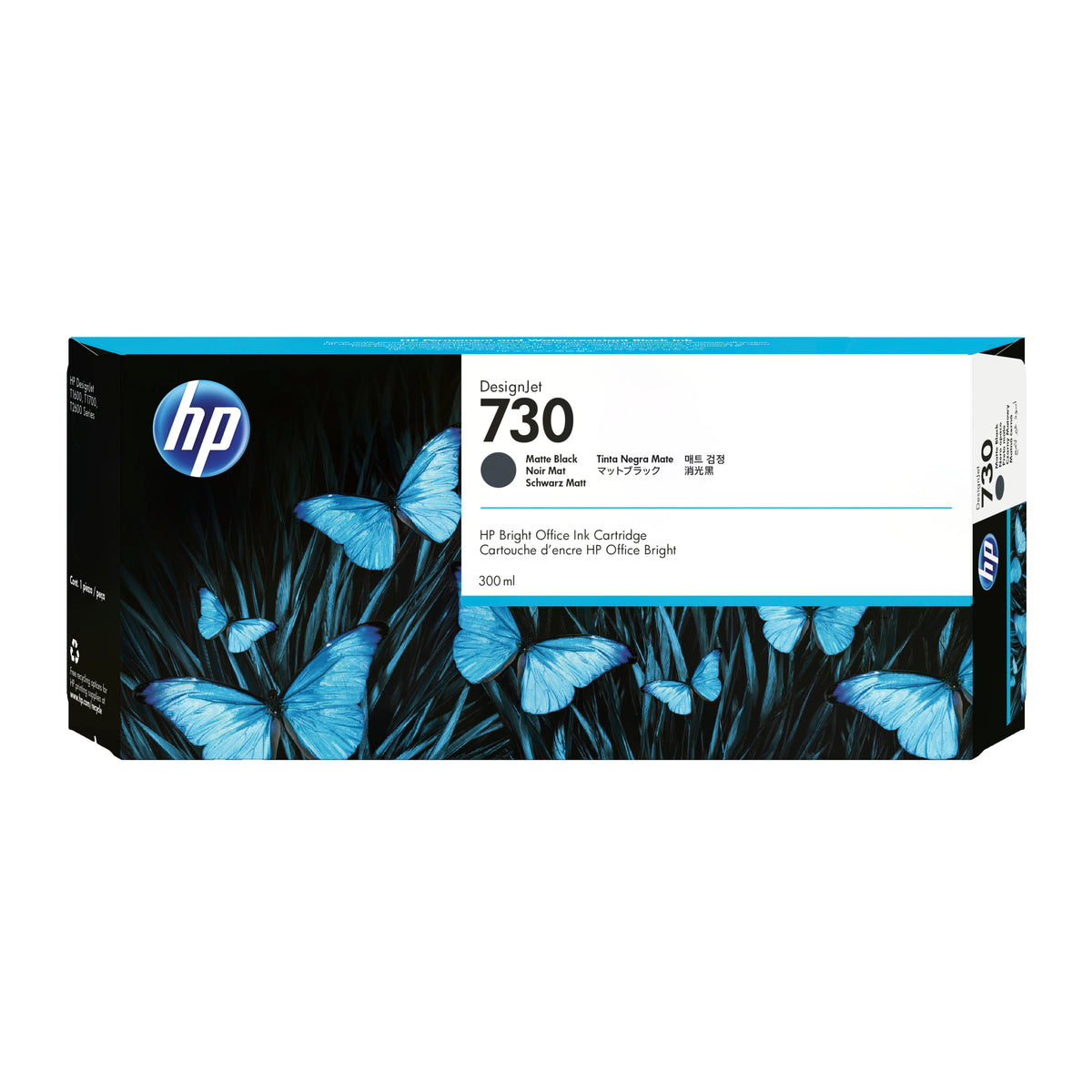 HP Cartouche d’encre 730 DesignJet noir mat, 300 ml