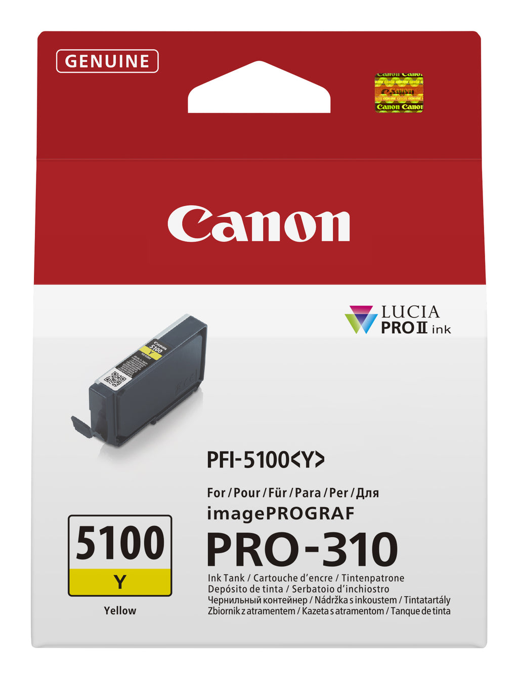 Canon PFI-5100 Y Cartouche d'Encre Originale, Jaune