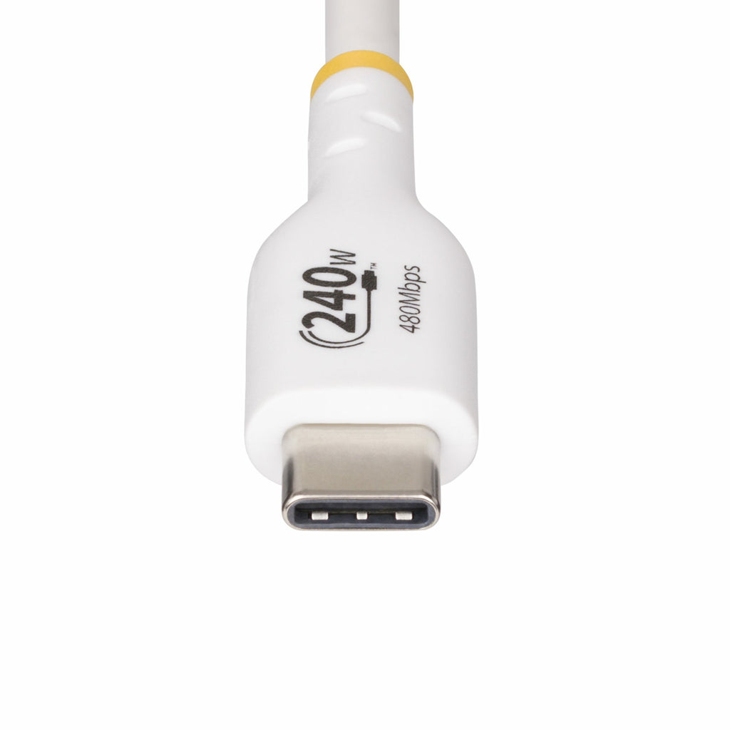 StarTech.com Câble de Charge USB-C 4m 240W 5A PD EPR, Synchronisation USB 2.0, Certifié USB-IF, Blanc