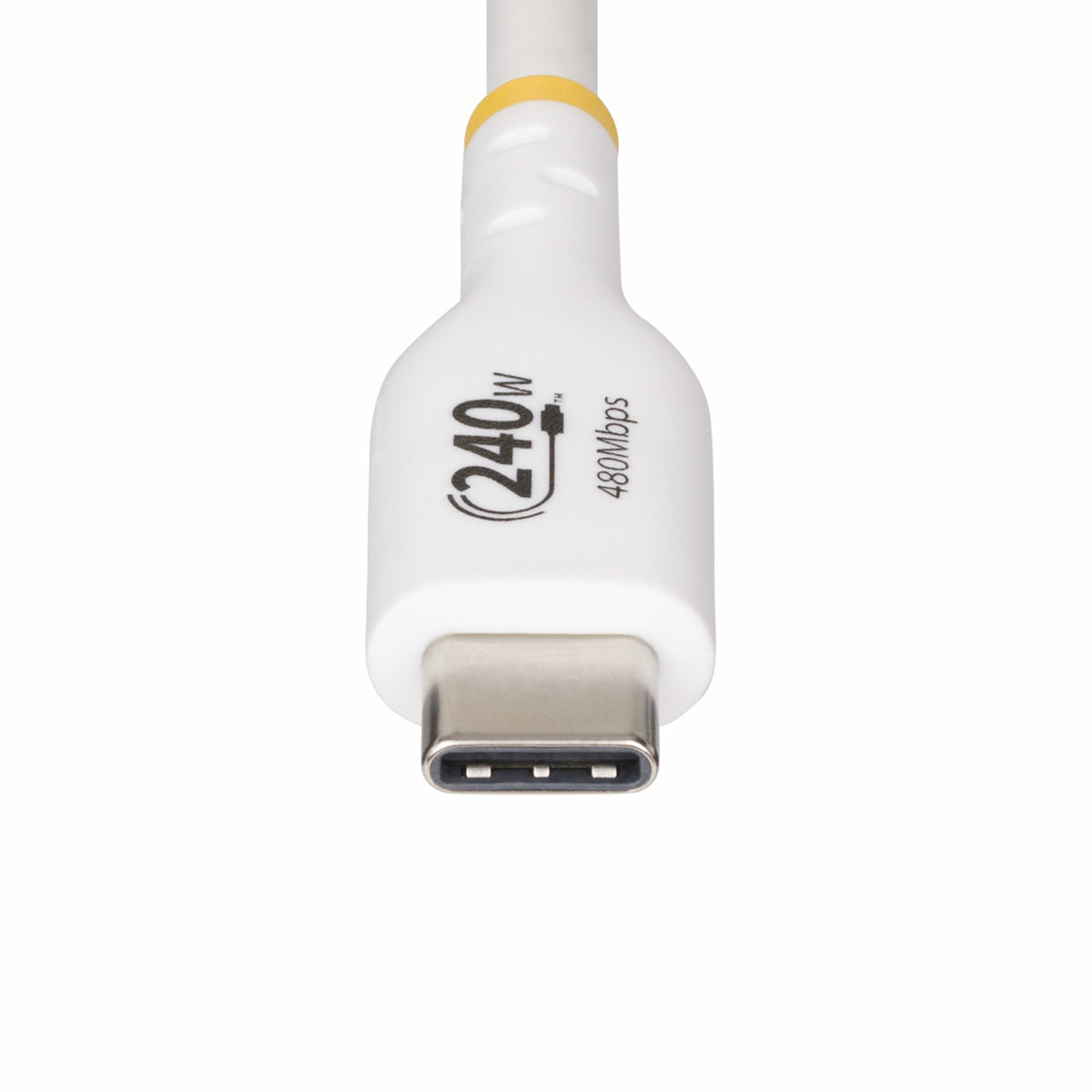 StarTech.com Câble de Charge USB-C 4m 240W 5A PD EPR, Synchronisation USB 2.0, Certifié USB-IF, Blanc