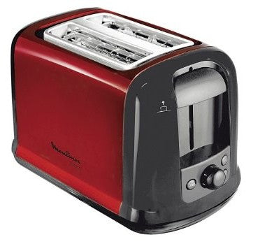 Moulinex LT261D Grille-pain 2 tranches 850 W, Noir et Rouge