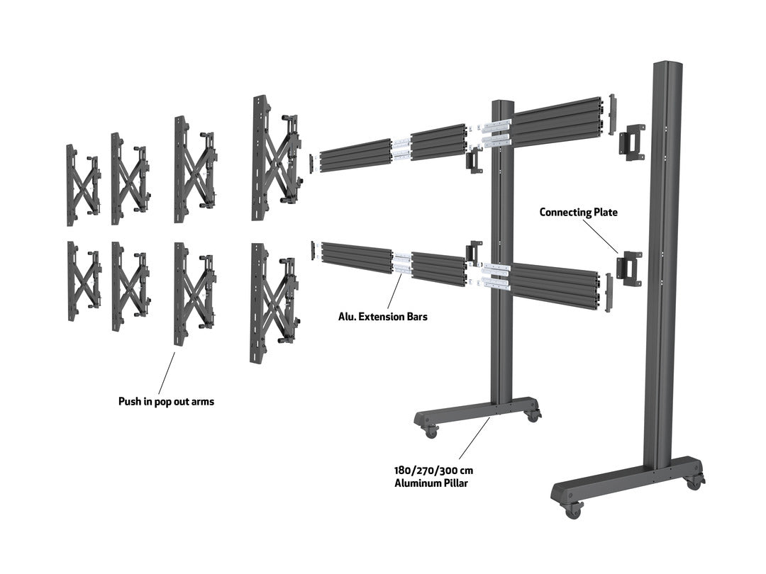 Accessoire de Montage de Moniteurs 3682, Glissière en Aluminium