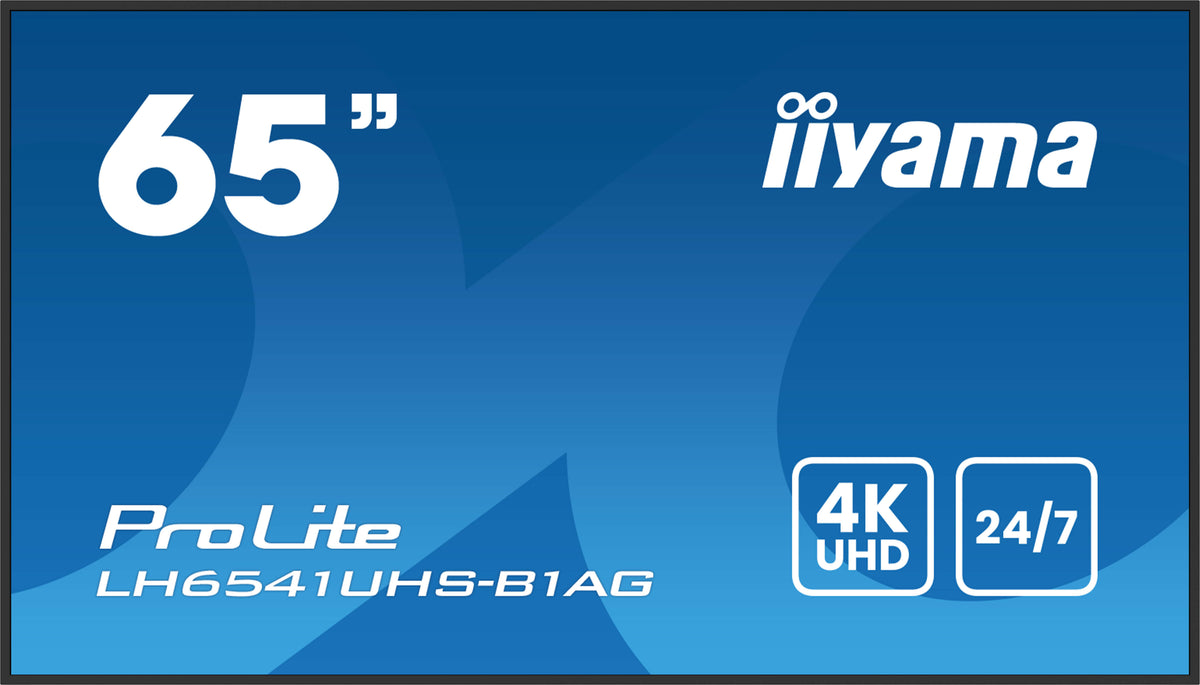 iiyama LH6541UHS-B1AG Écran d'affichage dynamique 163,8 cm (64.5") LCD 500 cd/m² 4K Ultra HD Noir 24/7