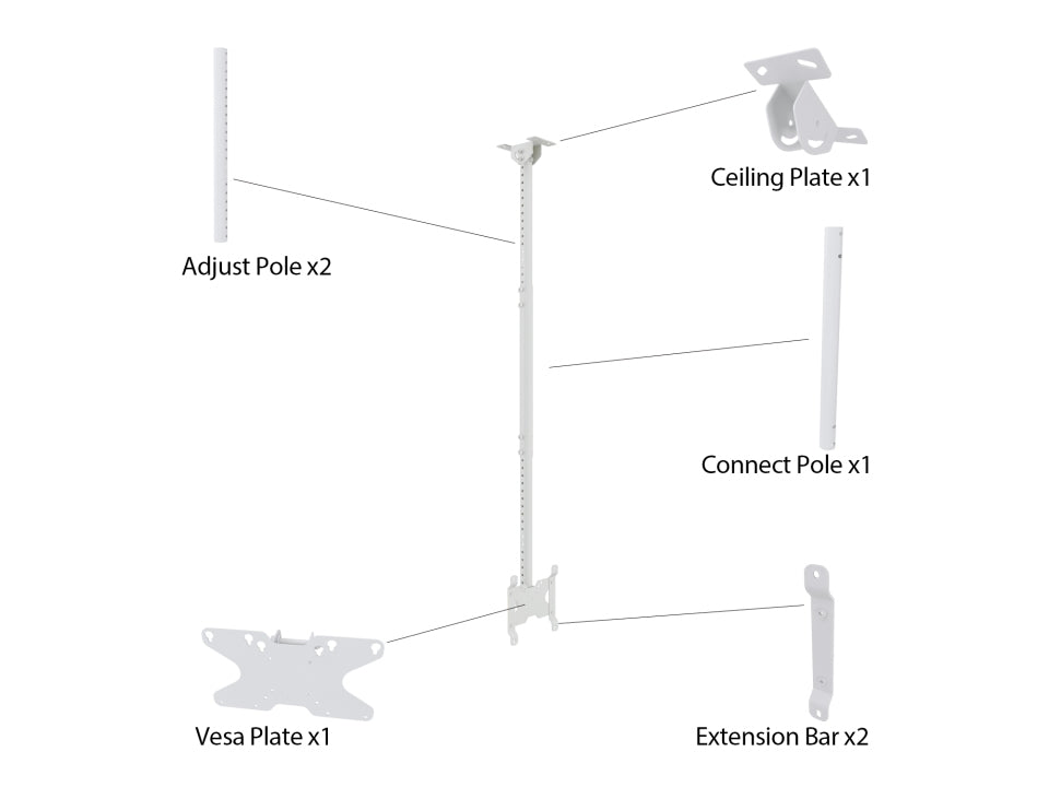 Multibrackets 4757 Support pour Écrans et Affichages de Messages 32", Blanc - vue 8