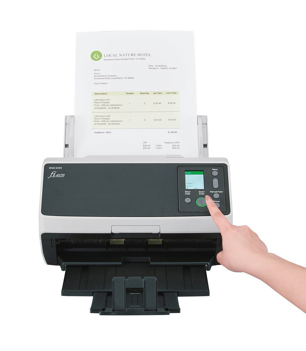Ricoh fi-8170 Scanner avec Chargeur Automatique de Documents (ADF) et Manuel, 600 x 600 DPI, A4, Noir et Gris
