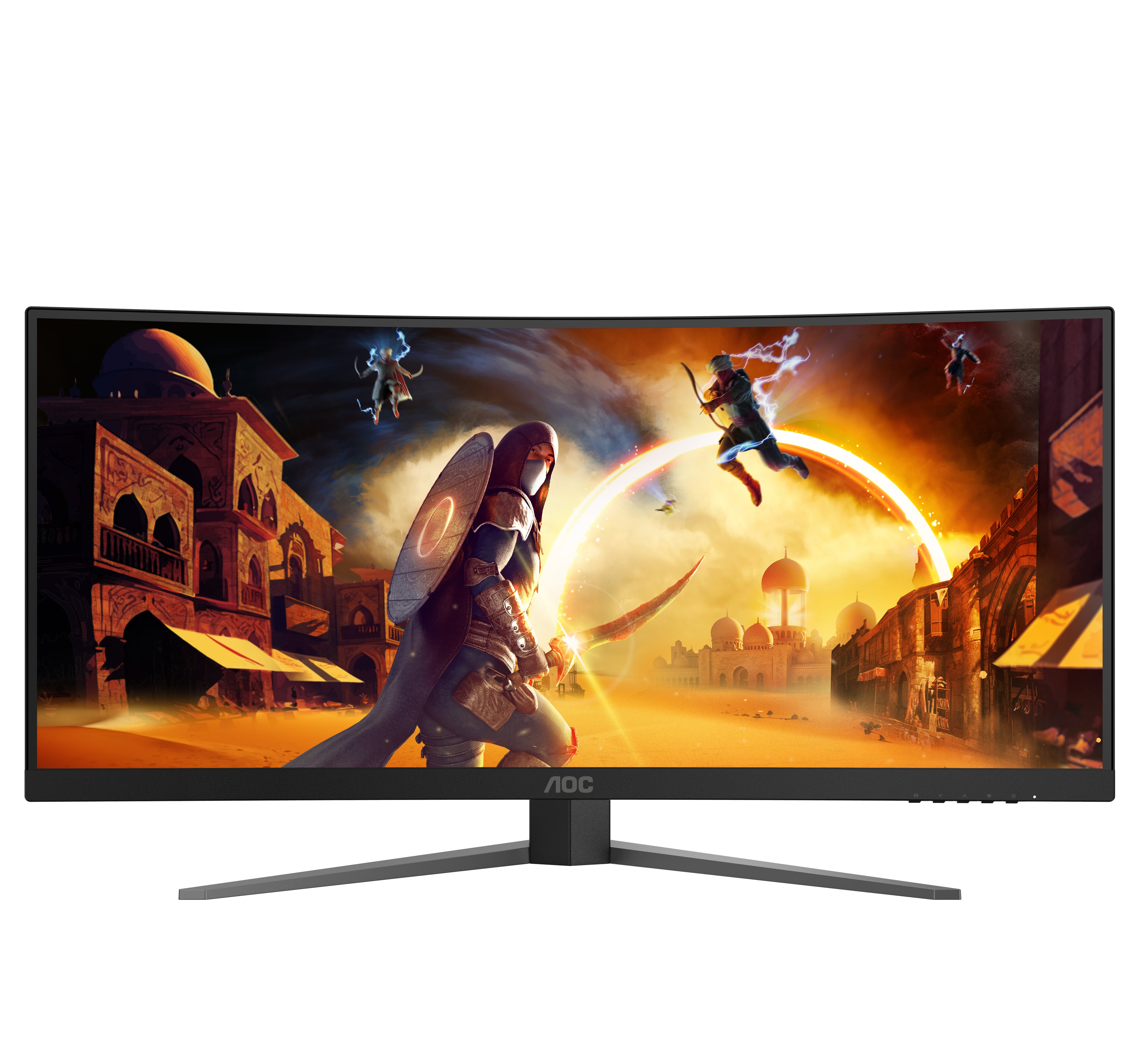 AOC G4 CU34G4Z écran plat de PC 86,4 cm (34") 3440 x 1440 pixels Wide Quad HD LED Noir, Rouge