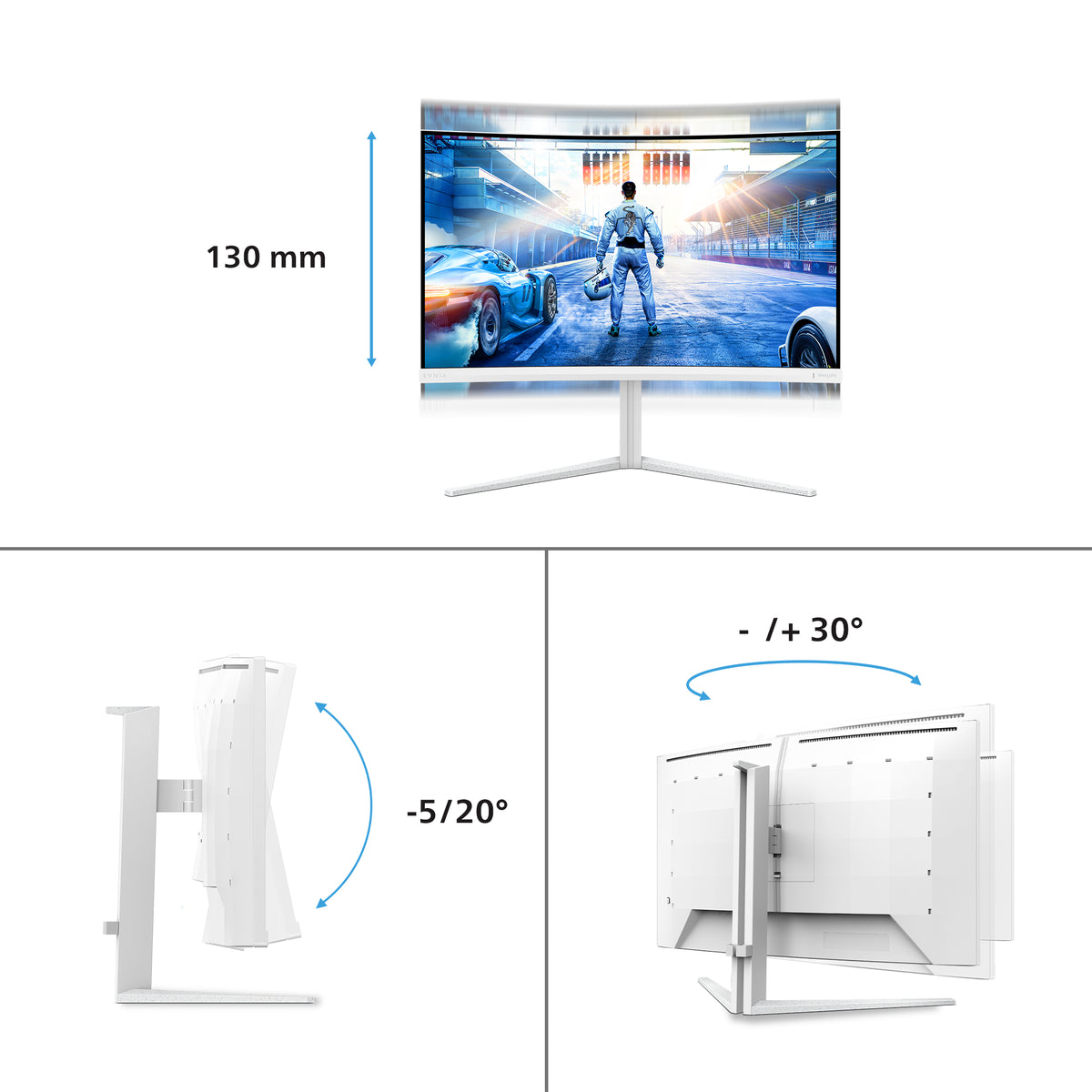 Philips Evnia 5000 32M2C5501/00 Moniteur PC 31.5" Quad HD LCD Blanc
