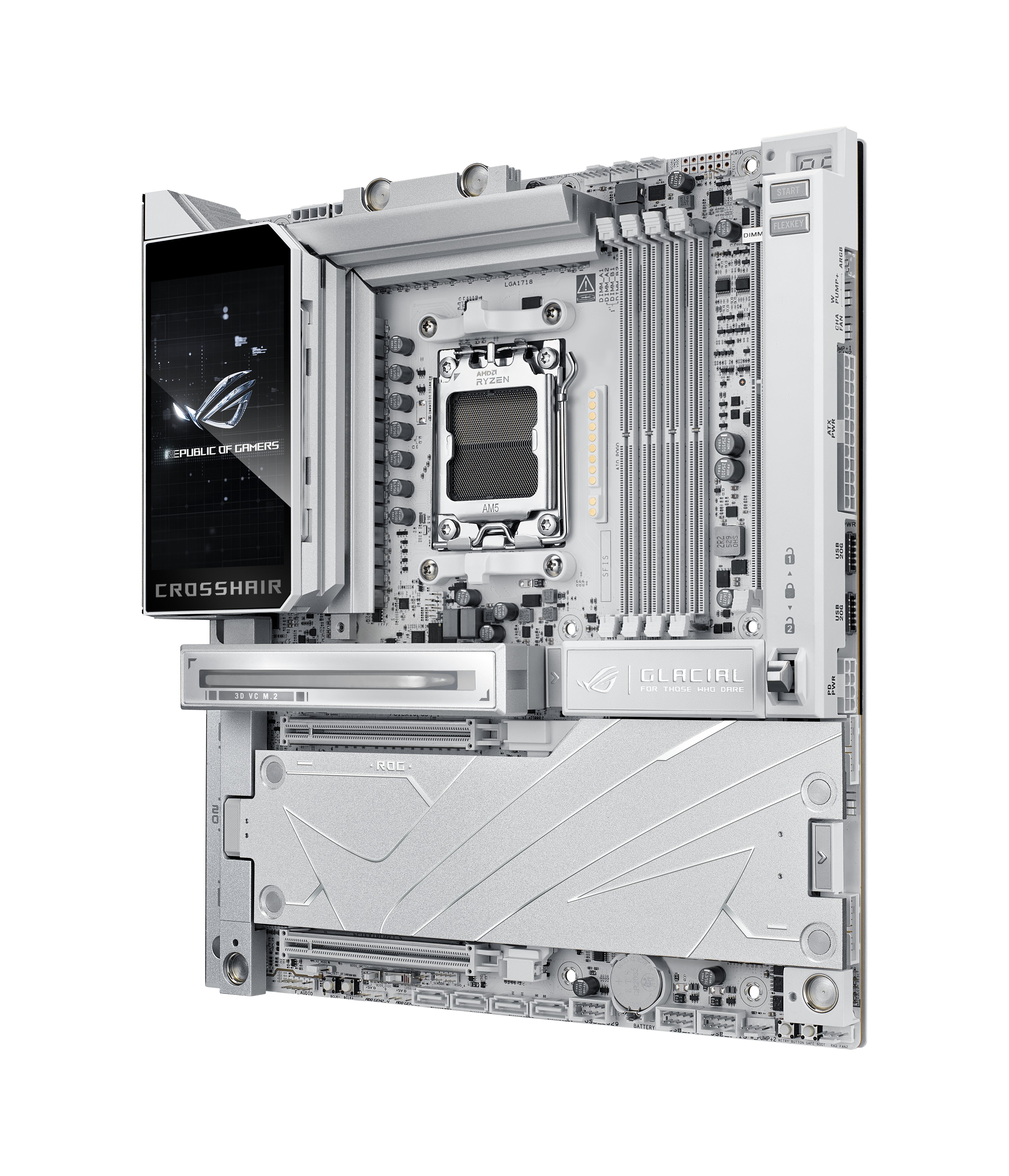 ASUS ROG CROSSHAIR X870E GLACIAL AMD X870E Emplacement AM5 ATX étendu