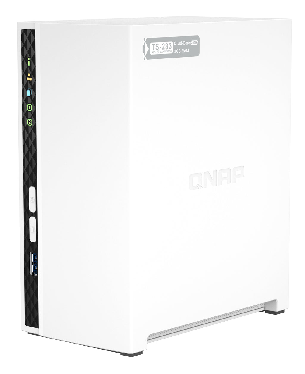 QNAP TS-233 Serveur de Stockage NAS Tower ARM Cortex-A55 2 Go Blanc