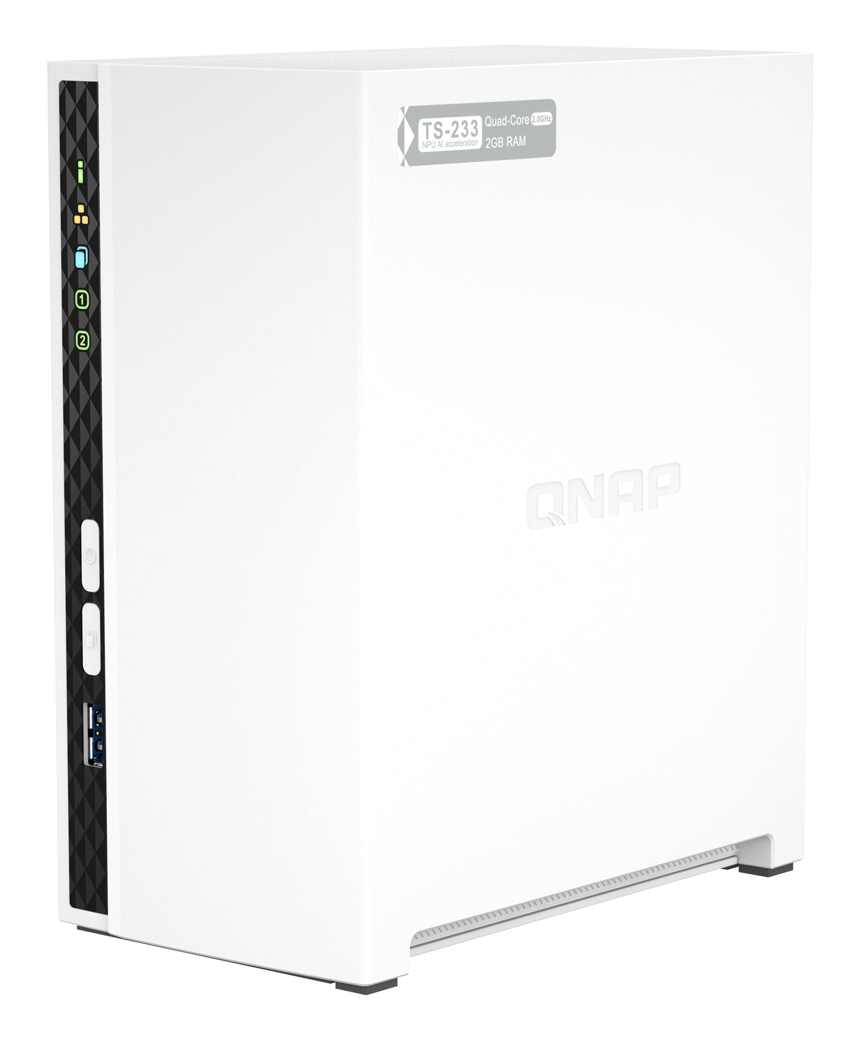 QNAP TS-233 Serveur de Stockage NAS Tower ARM Cortex-A55 2 Go Blanc