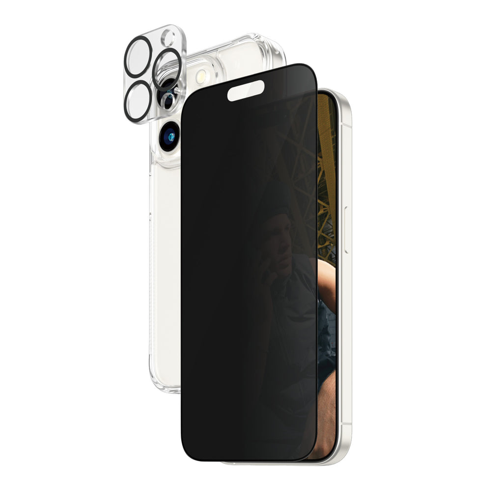 PanzerGlass ® 3-in-1 Privacy Bundle iPhone 15 Pro Protection d'écran transparent Apple 1 pièce(s)