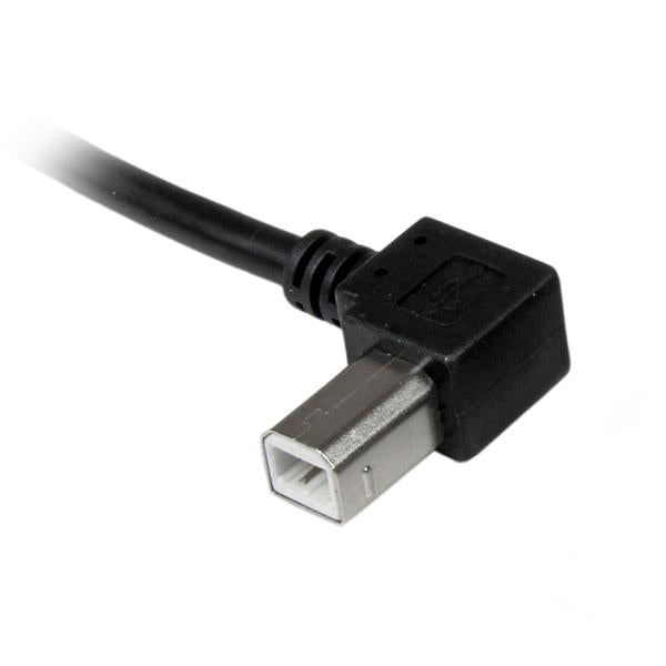 StarTech.com Câble USB 2.0 A vers USB B Coudé à Gauche Mâle/Mâle pour Imprimante, 3 m, Noir