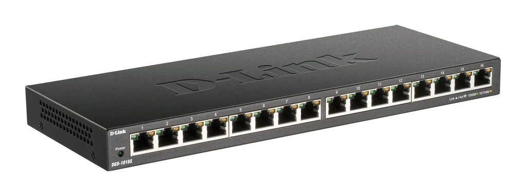 D-Link DGS-1016S Switch Ethernet Gigabit Non-géré 16 Ports, Noir