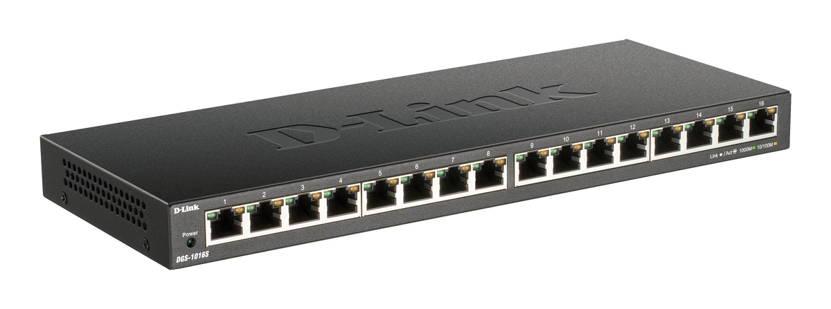 D-Link DGS-1016S Switch Ethernet Gigabit Non-géré 16 Ports, Noir