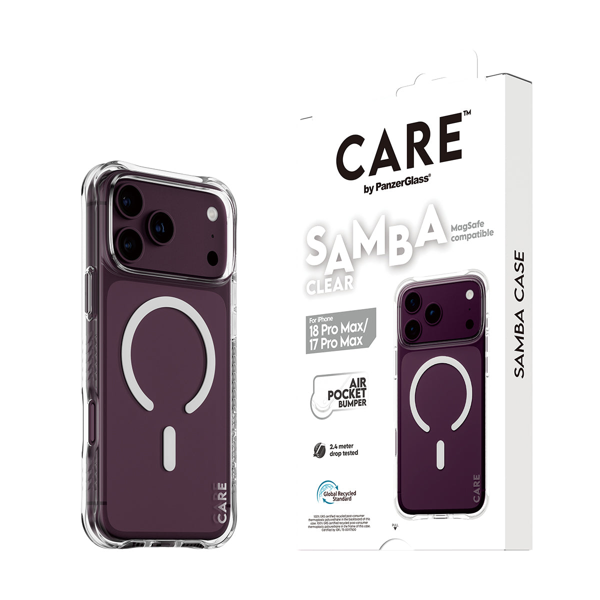 PanzerGlass CARE™ by ® Samba Case Transparent w. White MagSafe iPhone 2026 Pro Max | 17 Pro Max coque de protection pour