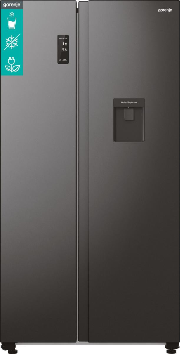 Gorenje NRR9185EABXLWD frigo américain Pose libre 547 L Noir, Acier inoxydable