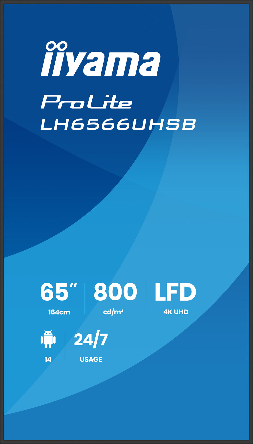 iiyama LH6566UHSB-B1AG Écran d'affichage dynamique Écran plat de signalisation numérique 165,1 cm (65") LCD Wifi 800 cd/