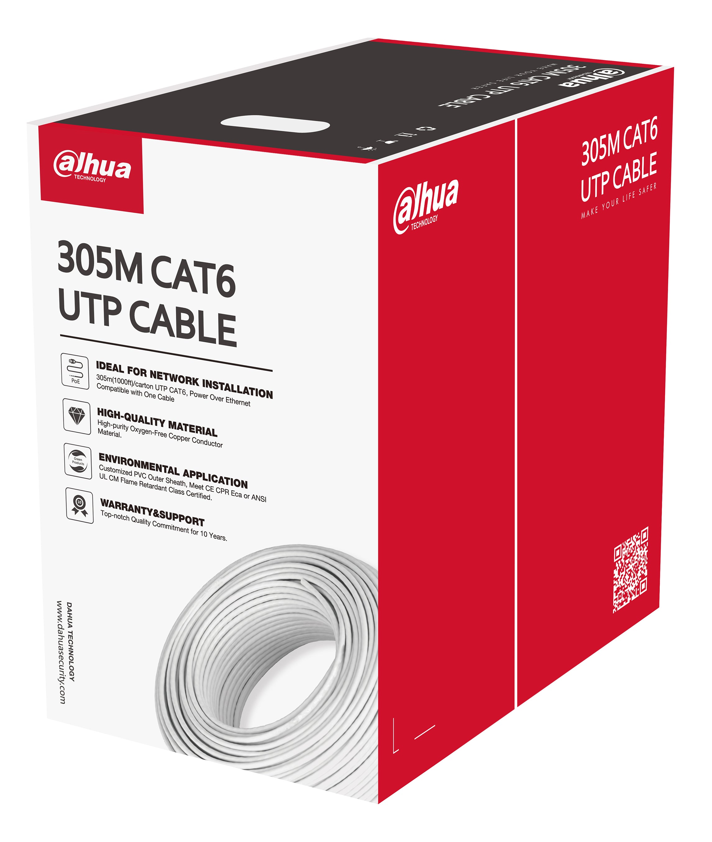 Dahua Technology PFM920I-6UN-C-V2 câble de réseau Blanc 305 m Cat6 U/UTP (UTP)