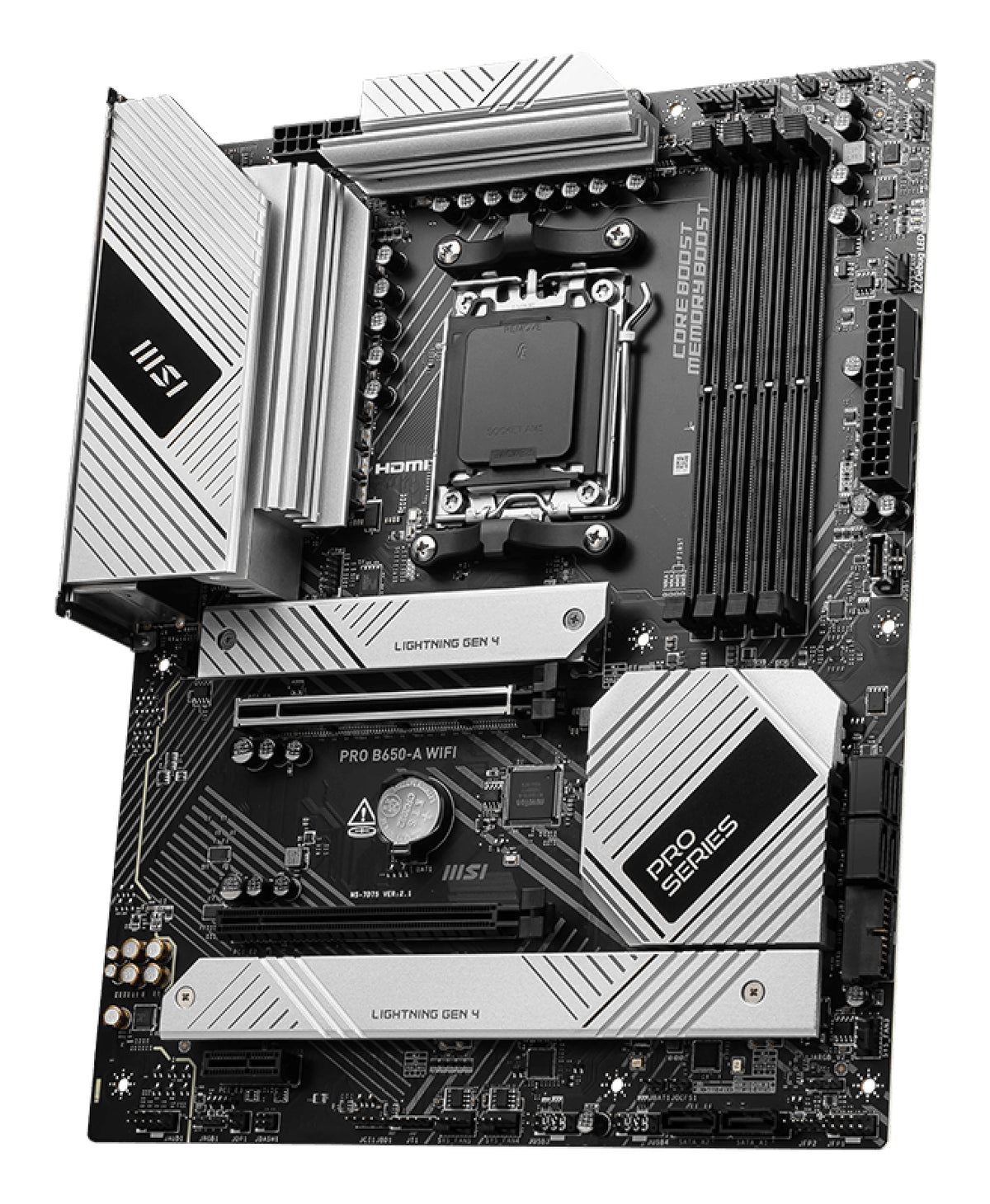 MSI PRO B650-A WIFI carte mère AMD B650 Emplacement AM5 ATX - vue 3