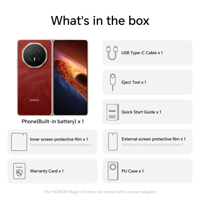 Honor MAGIC V6 16,6 cm (6.52") Double SIM hybride 5G USB Type-C 16 Go 512 Go 6660 mAh Rouge - vue 2
