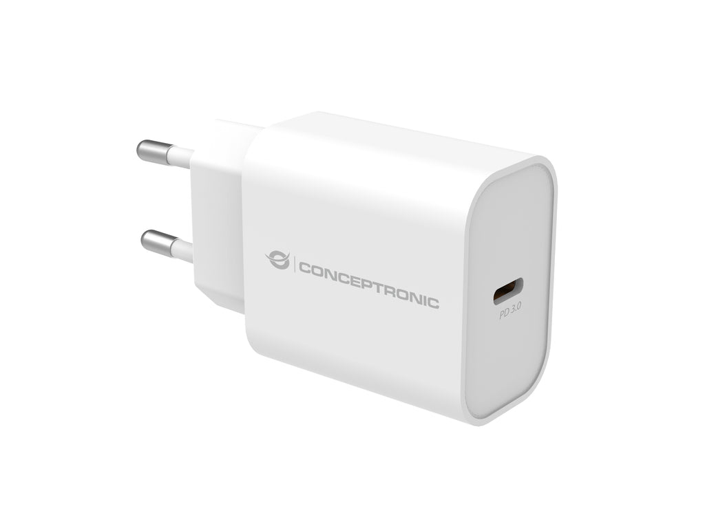 Conceptronic ALTHEA10W Chargeur Secteur Universel Charge Rapide, USB-C, Blanc