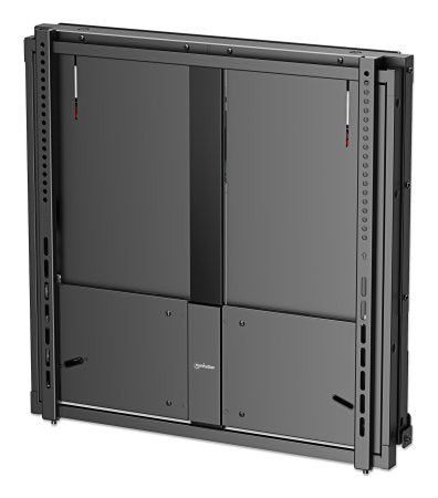 Manhattan Support mural pour téléviseurs et moniteurs de 55 à 75 pouces, hauteur réglable sans outil, VESA 200x200 à 600x600 mm, charge max. 65 kg, noir, vérifiez les quatre trous de montage au dos de l’écran