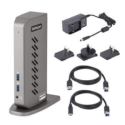 StarTech.com Station d'Accueil Hybride USB-C et USB-A, Double Écran 4K 60Hz HDMI/DisplayPort, 6x USB-A, GbE, USB 3.1 Gen