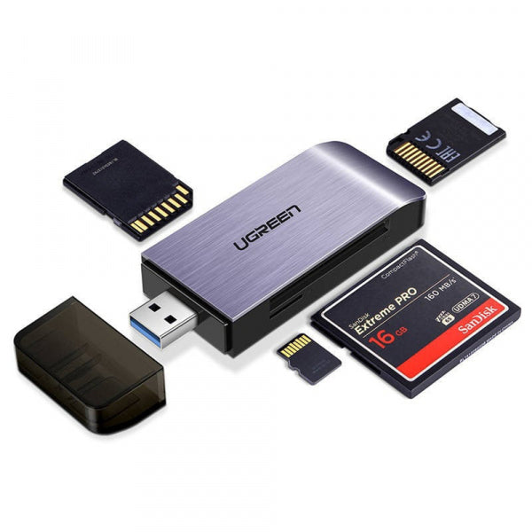 Ugreen USB 3.0 Card Reader CM180, SD - microSD - CF - MS, Grey