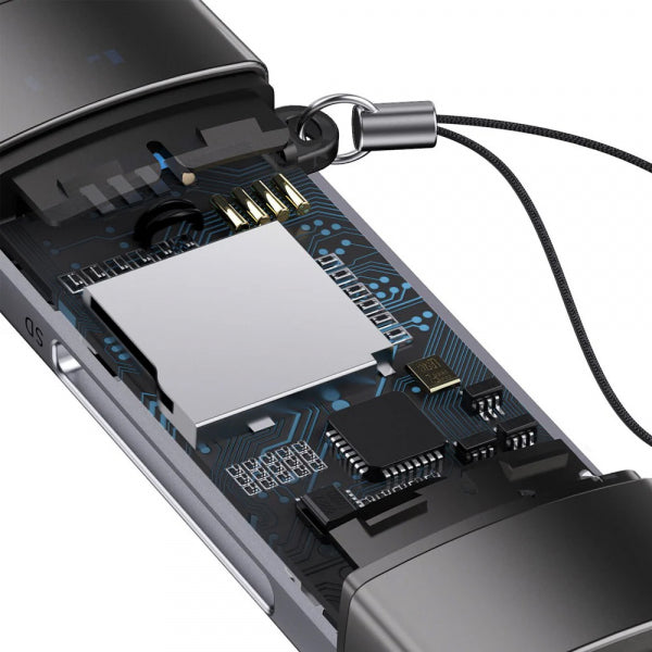 Baseus USB / USB-C Card Reader Lite, SD - microSD, Grey WKQX060113
