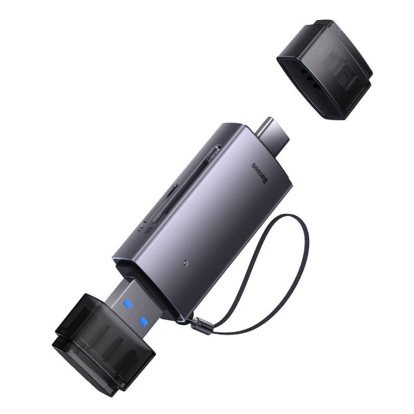 Baseus USB / USB-C Card Reader Lite, SD - microSD, Grey WKQX060113