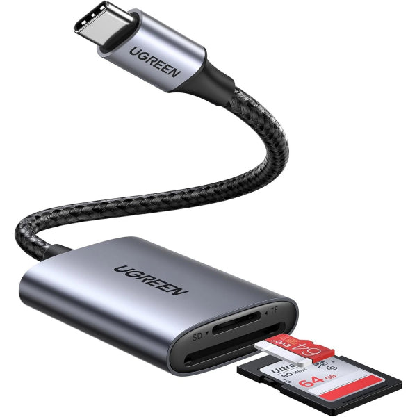 Ugreen USB-C Card Reader CM401 (80888), SD - microSD, Grey