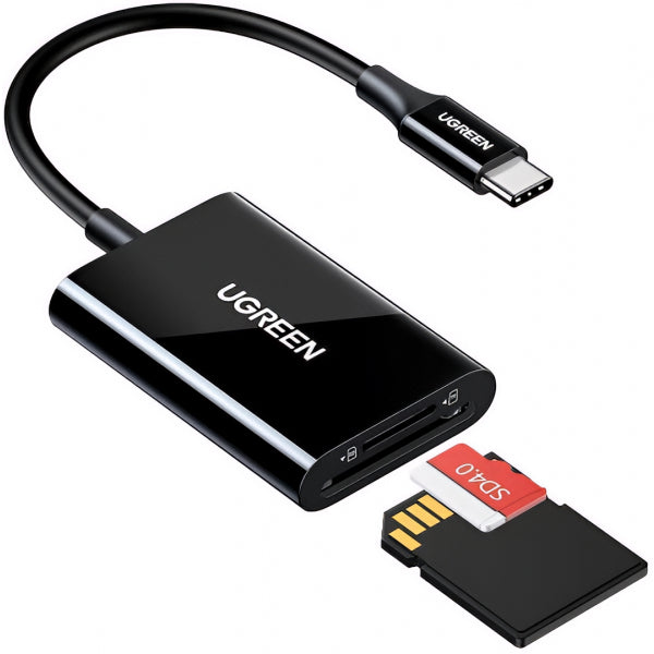Ugreen USB-C Card Reader CM265, SD - microSD, Black