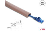 Delock Kabelkanal PVC flexibel 30 x 10 mm - Länge 2 m braun