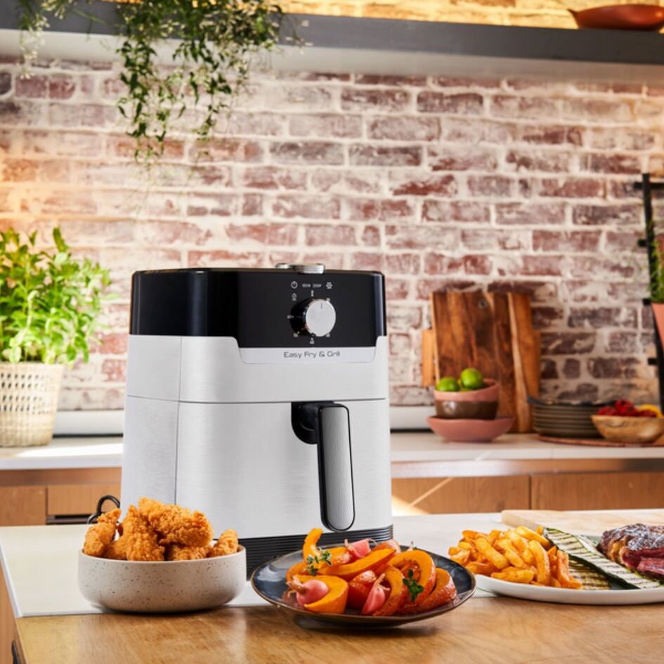 Tefal Easy Fry & Grill EY501A Unique 4,2 L Autonome 1550 W Friteuse d’air chaud Noir, Acier inoxydable