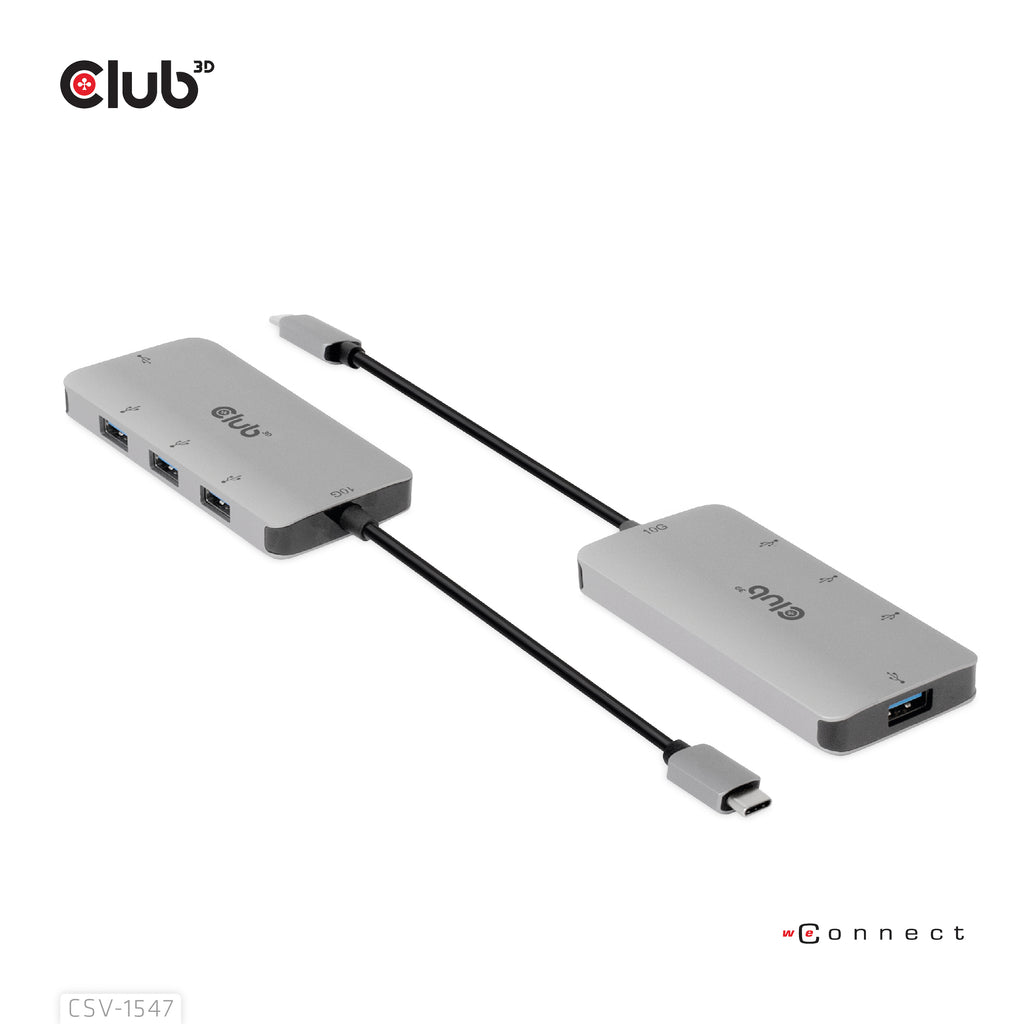 CLUB3D Hub USB-C vers 4 ports USB-A, Transfert Rapide 10Gbps