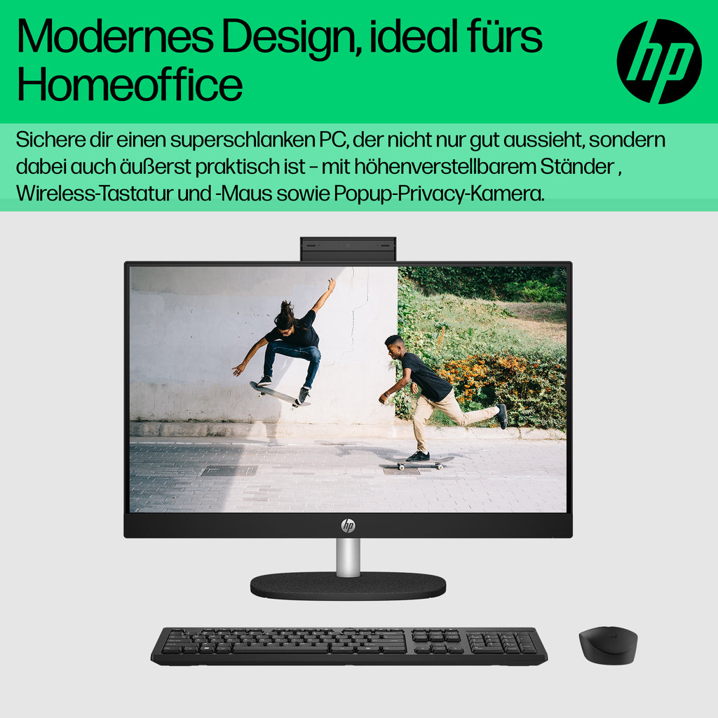 HP All-in-One Touch PC 24-cr0241ng, Écran Tactile 60,5 cm (23,8"), Intel Core i3 N300, 8GB RAM, 512GB SSD, Windows 11
