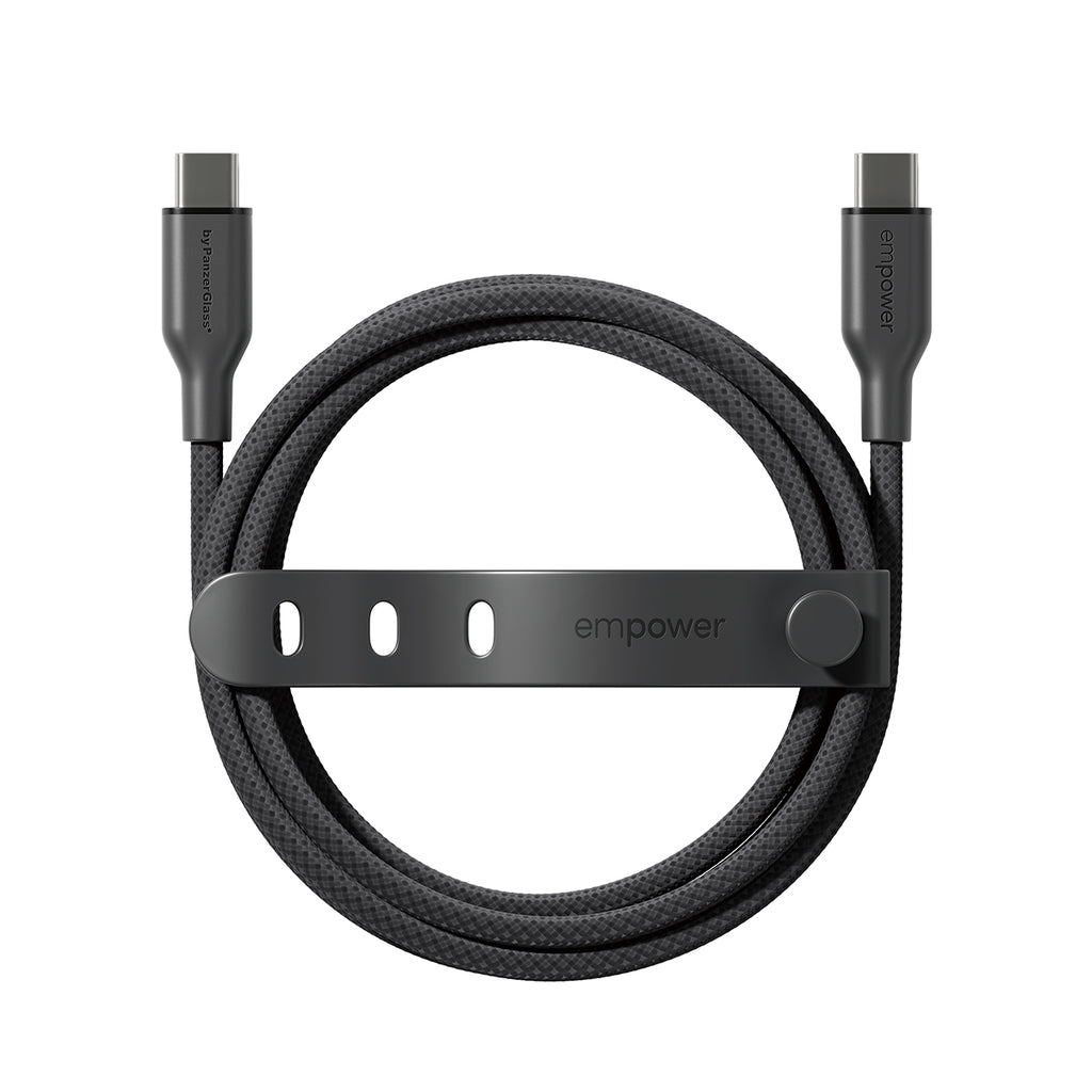 PanzerGlass empower™ by ® Racing 60W USB-C to USB-C Cable | USB 2.0 | 1.2M | Space Black câble USB Noir