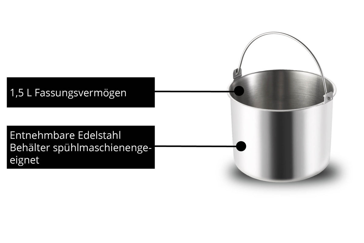 Unold 48826 Eismaschine & Joghurtbereiter EVA Kompressor ismaskine 1,5 L 120 W Sort, Rustfrit stål